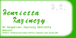 henrietta kazinczy business card